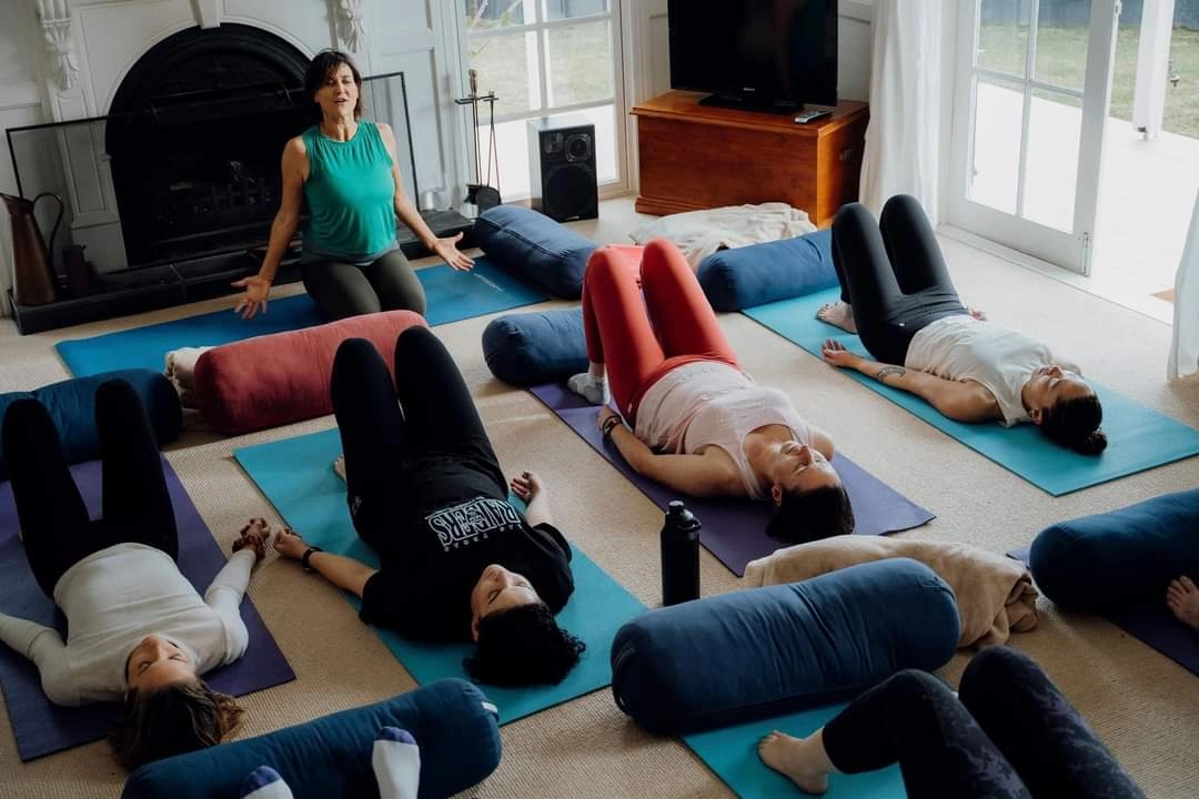 A yoga class with Debby Lewis in Gold Coast.