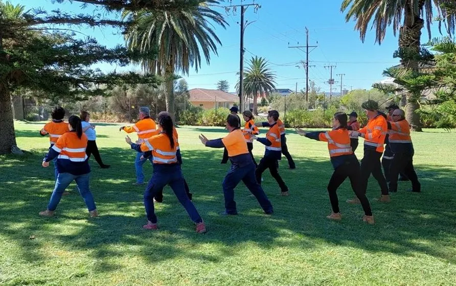 Workplace Wellness Lunch & Learn Session outside in park Brisbane