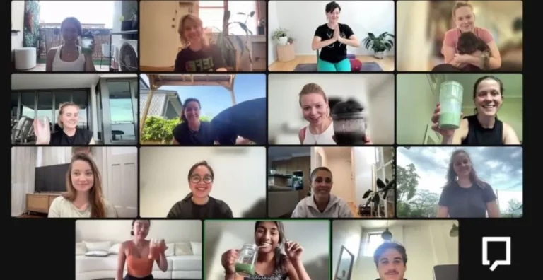 Screenshot of online wellness session on Zoom